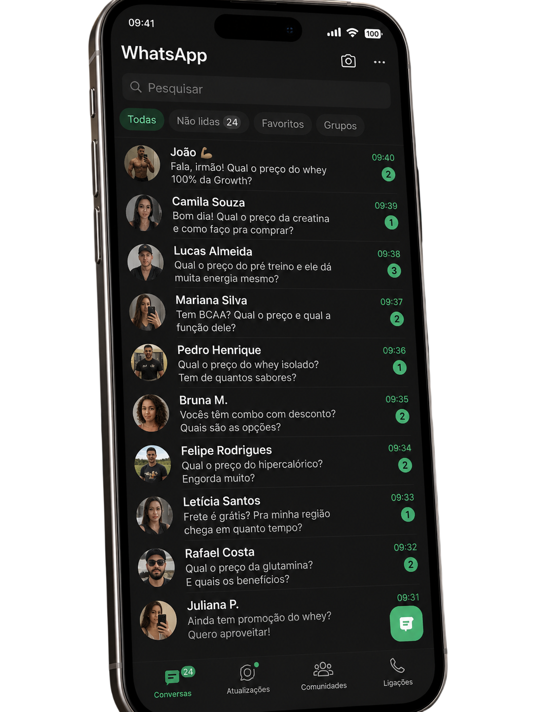 Antes da Vitrify: vendas anotadas no caderno e mensagens espalhadas no WhatsApp